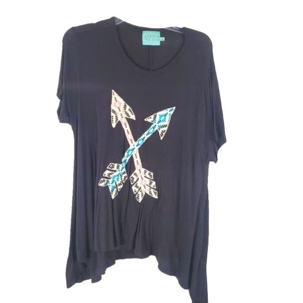 Judith March arrow embroidered swin top L